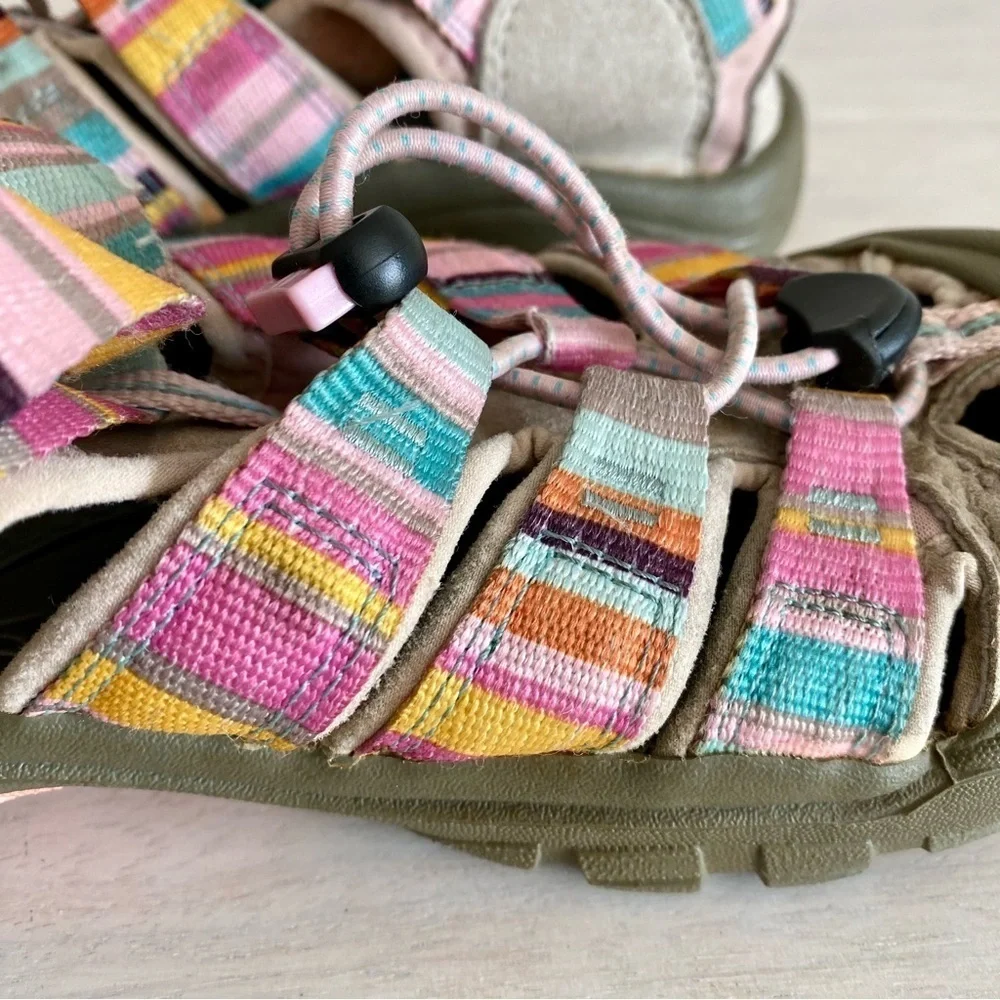 Keen Newport H2 Pink Pastel Stripe Rainbow Sandals Water Shoes Waterproof sz 3
